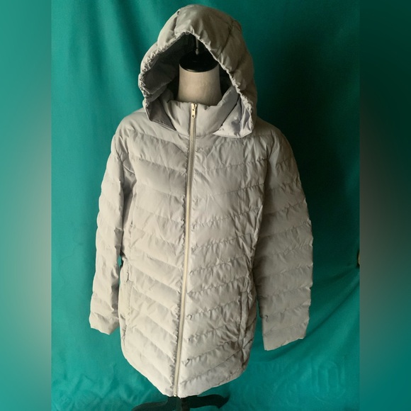 Women's Gray Hooded Puffer Jacket, 32 Degrees HEAT, Zippered Front, NWT, XXL - Picture 1 of 3